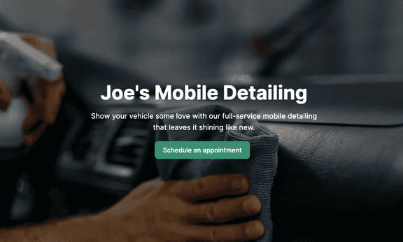 Joe's Mobile Detailing hero section