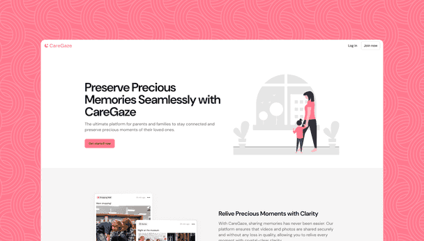 CareGaze web application home page